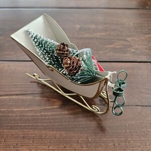 Ashland Christmas NEW Sleigh with Pine Cones & Christmas Tree Ornament